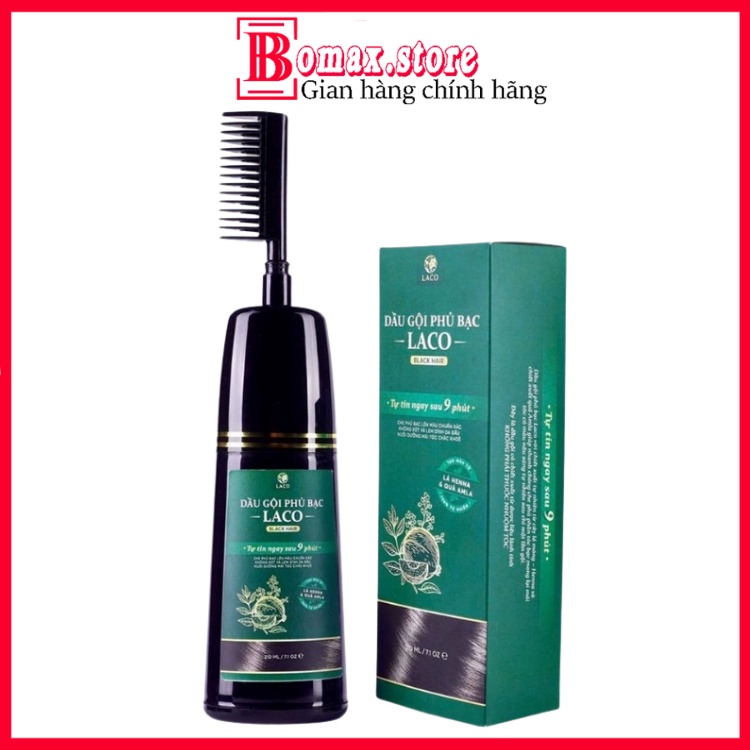 Dầu Gội Phủ Bạc Thảo Dược Laco Black Hair 200ml - Gội Là Đen Nhuộm Tóc Tự Tin Sau 9 Phút New