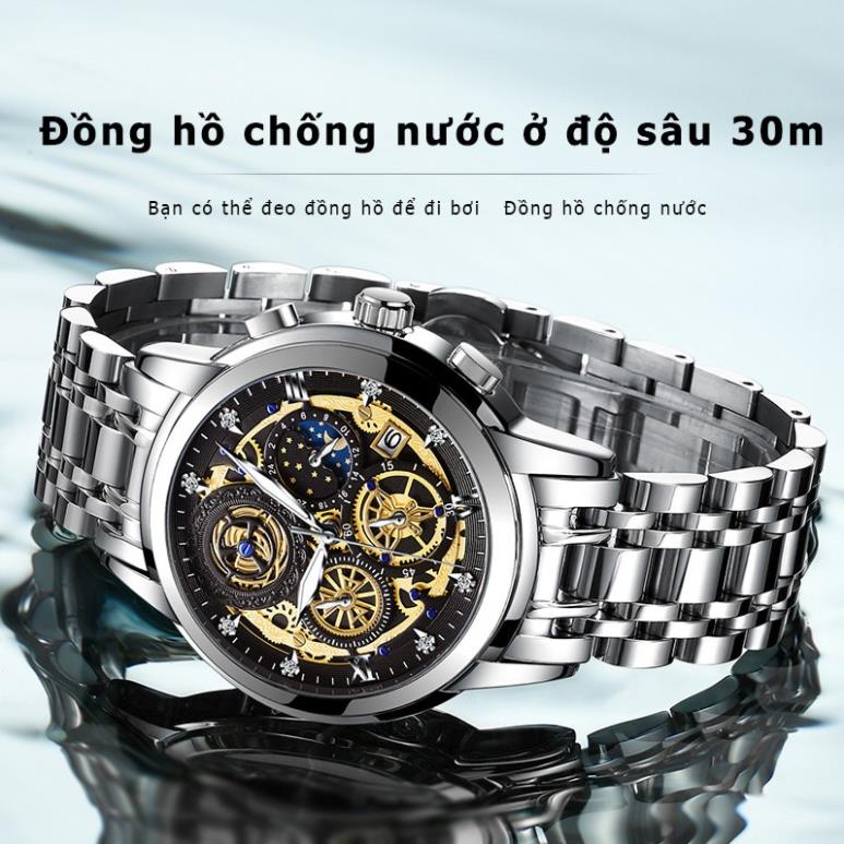 [HÀNG CHÍNH HÃNG] WISHDOIT Đồng Hồ Quartz Ba Mắt Đa Năng Dây Thép Không Gỉ Thời Trang Thể Thao Cho Nam