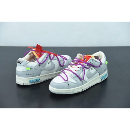 2022 Giày Thể Thao Off-White x NK Dunk Low "45 of 50" Màu Xám / Xám / Magenta