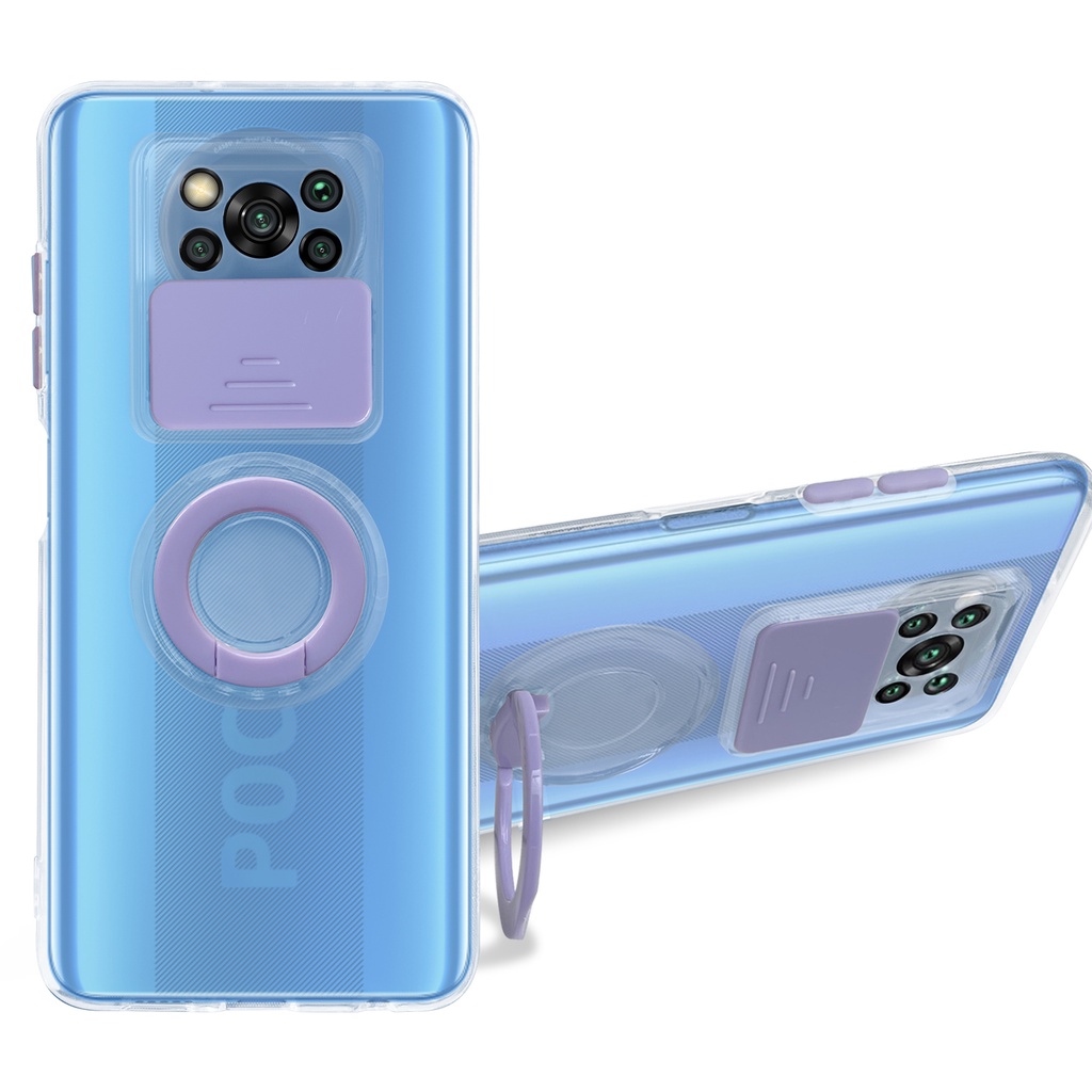 Ốp Điện Thoại Dẻo Kèm Giá Đỡ Nhẫn Sang Trọng Cho POCO X3 POCO X3 NFC POCO X3 Pro