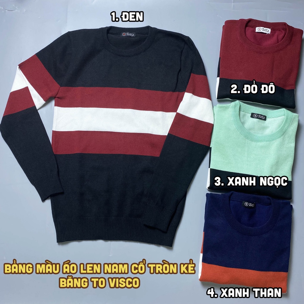 Áo len nam cổ tròn ABABA, chất liệu mềm mịn giữ ấm tốt, form công sở dễ mặc - ABA-VISCOKE