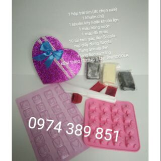 Combo set đầy đủ nguyên liệu làm Socola valentine