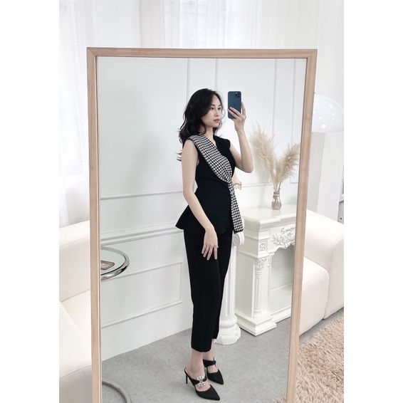 SET VEST MIX VẠT HOẠ TIẾT QUẦN BAGGY SANG CHẢNH ĐI LÀM ĐI CHƠI SỰ KIỆN LỊCH SỰ