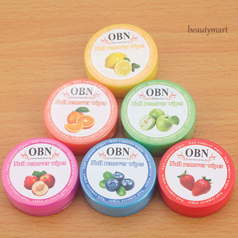 [Hàng mới về] Hộp khăn ướt tẩy sơn móng tay hương trái cây sử dụng một lần