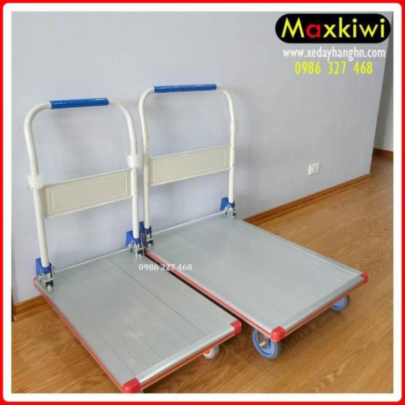 [FreeShip - Hàng Cao Cấp] Xe Đẩy Hàng 300kg, Xe Đẩy Bán Hàng 4 Bánh Maxkiwi- Siêu Bền, Sàn Aluminium Chống Gỉ