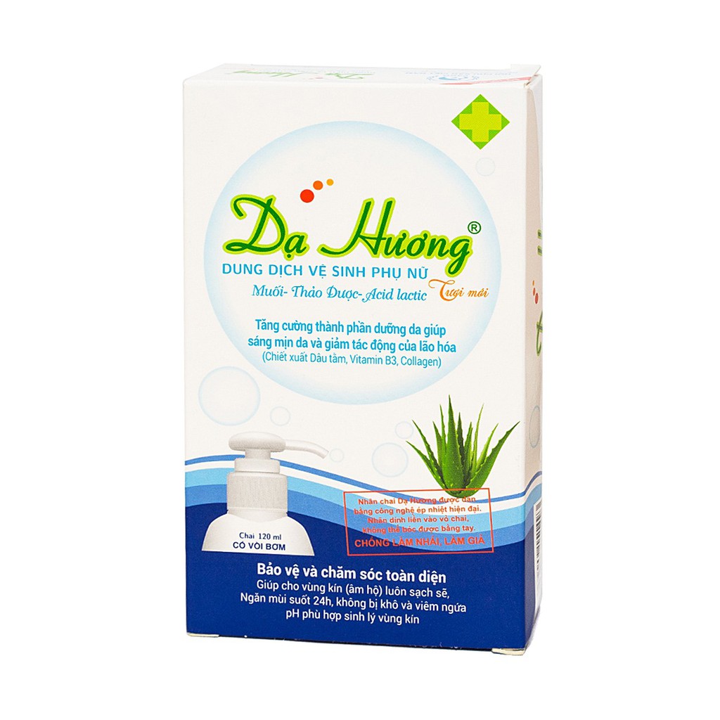 Dung dịch vệ sinh phụ nữ Dạ Hương Xanh Dương (có vòi)) 120ml - sạch nhẹ, khử mùi hôi, bảo vệ vùng kín - cvspharmacy