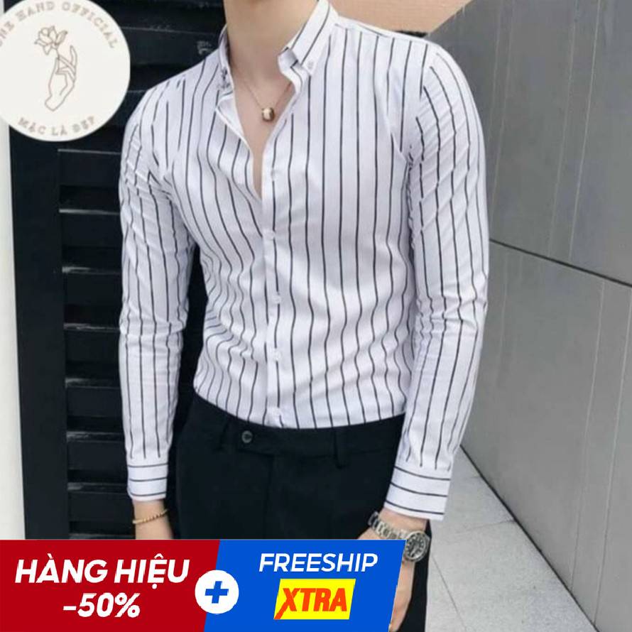 Áo Sơ Mi Nam Kẻ Sọc Trơn Đẹp Dài Tay Hàng Cao Cấp VNXK