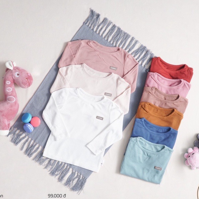 Áo giữ nhiệt cổ tròn Cookie chất tăm mềm mịn cho bé
