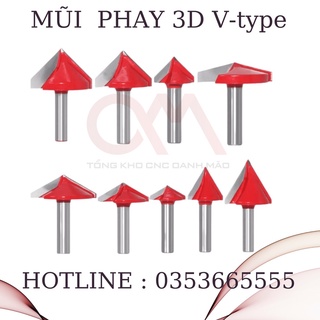 Mũi phay 45 độ, 60 độ, 90 độ, 120 độ, mũi bào mặt phẳng mũi soi ghép ván, mũi phay huỳnh, mũi router cốt 6