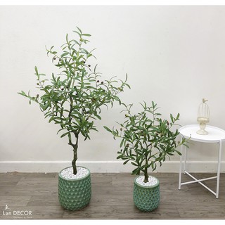 Cây giả - Cây Oliu trang trí nhà đẹp LanDecor cao 1.3m - LC3044
