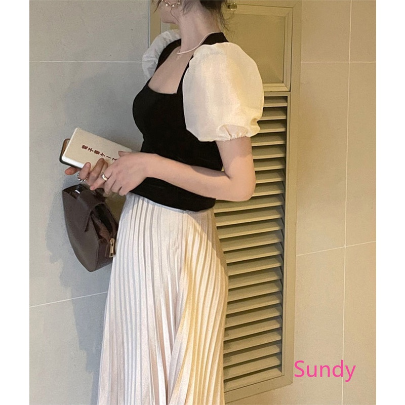 Áo Kiểu Tay Phồng Plus Size Phong Cách Vintage Pháp Thời Trang Mùa Hè Cho Nữ