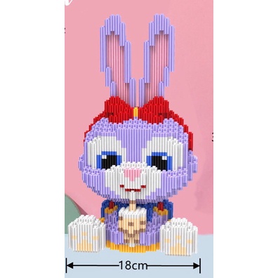 đồ chơi lắp ghép mô hình lego Gấu Bearbrick 33cm 3D dễ thương Thỏ xinh thổi nến tặng kèm búa
