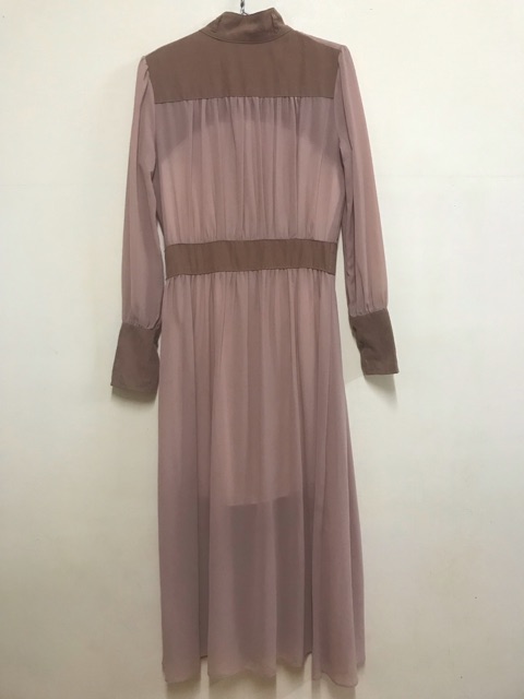 Đầm vintage phối da lộn