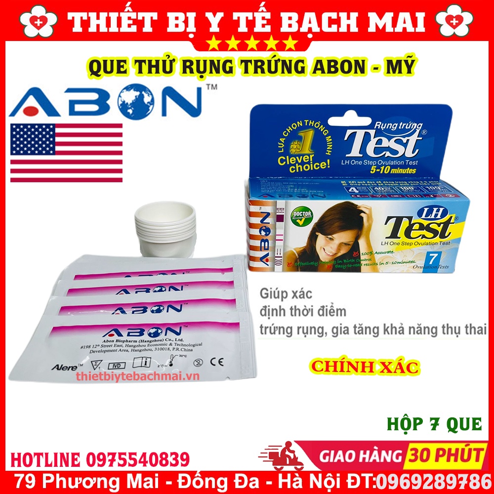 [Hộp 7] Que Thử Rụng Trứng ABON Mỹ - Chẩn Đoán Chính Xác Ngày Rụng Trứng 100% - Sinh Con Theo Ý Muốn