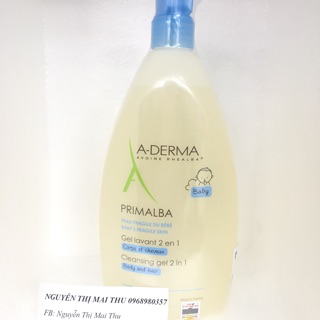 (Mẫu mới) Sữa tắm cho trẻ sơ sinh A-Derma Primalba Gel 500ml