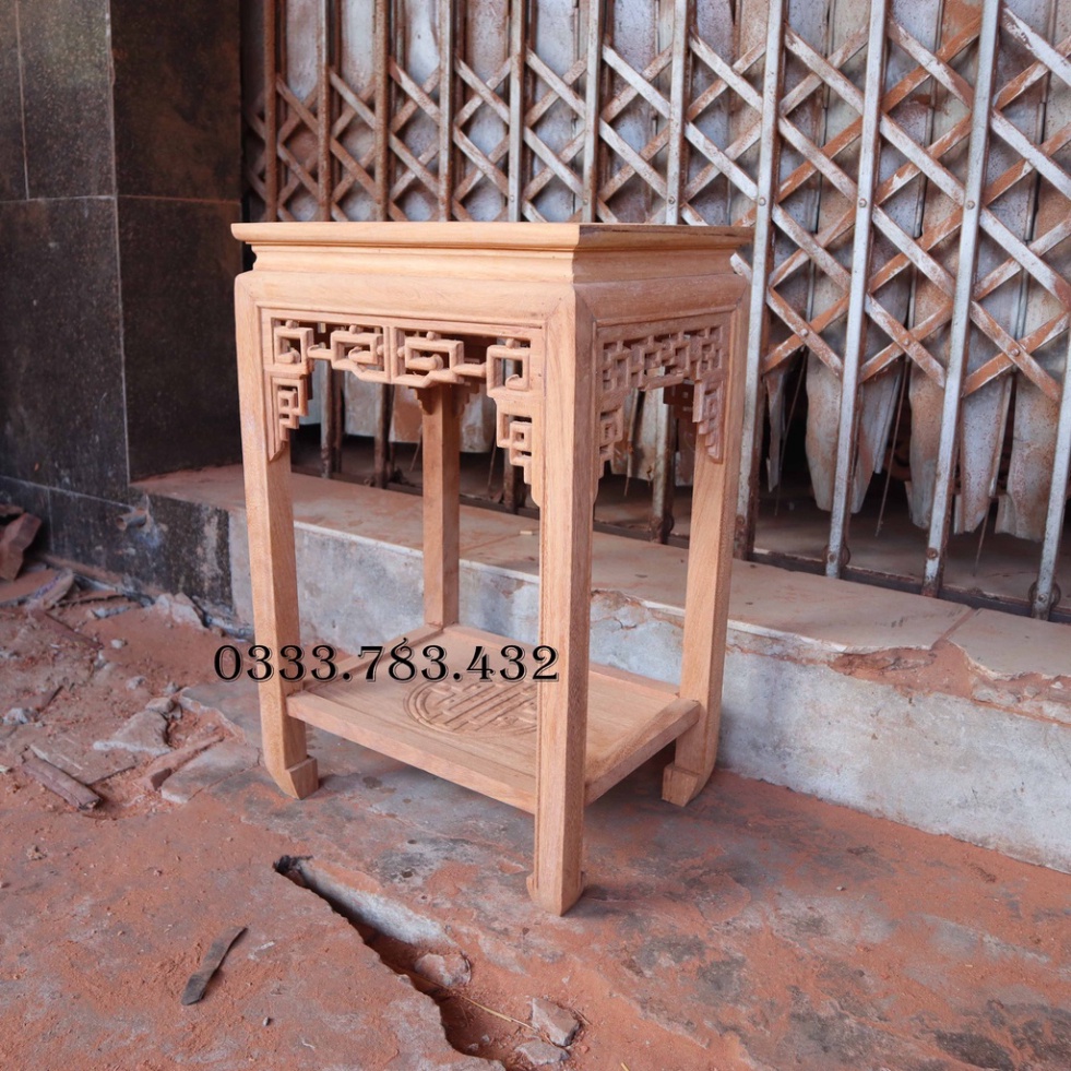 ĐÔN CHIỆN CHỮ NHẬT PHÒNG KHÁCH GỖ GỤ MẶT 30X40