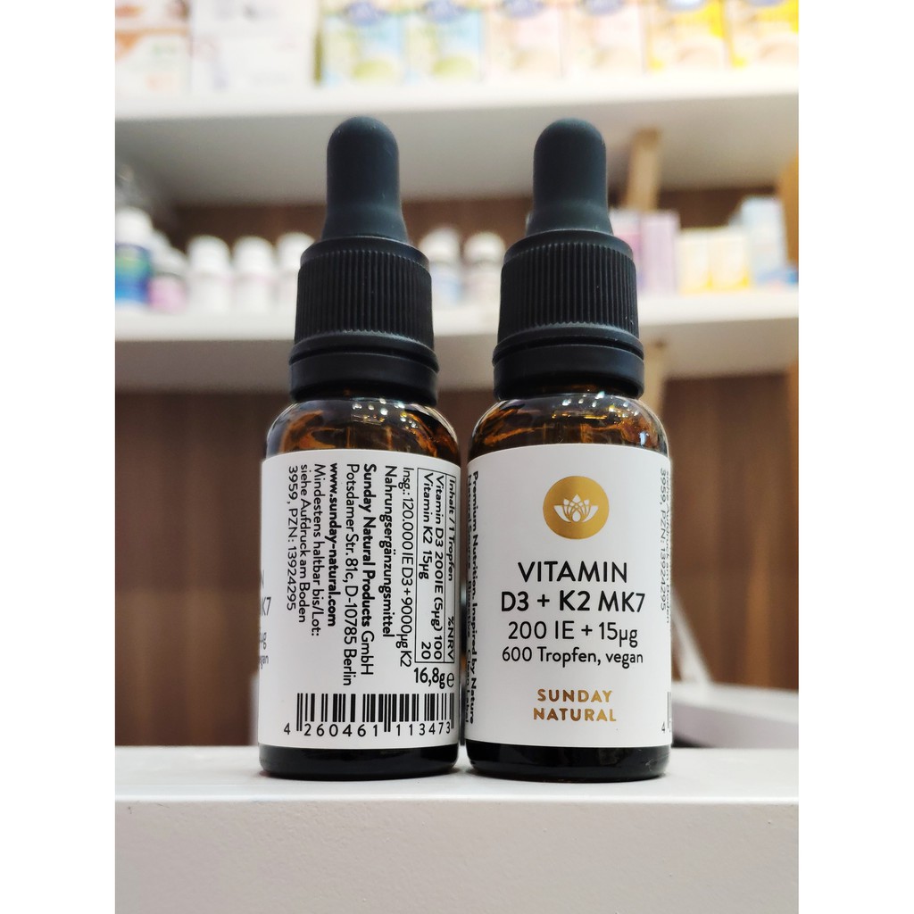 ( combo 2 lọ) Vitamin K2 D3 Mk7 Sunday Natural 20ml