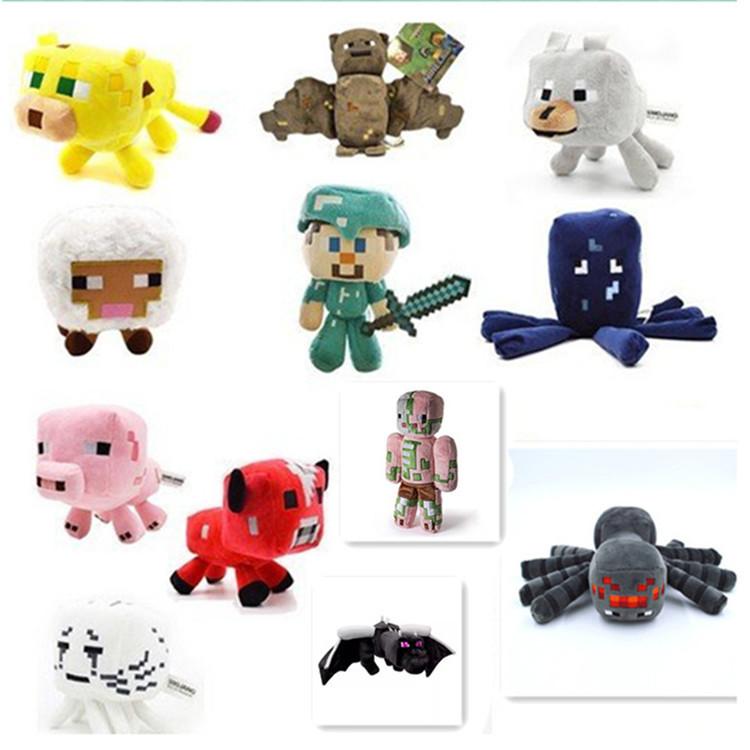 Búp bê nhồi bông hình Minecraft có lông mềm kích thước 15-26cm dành cho bé