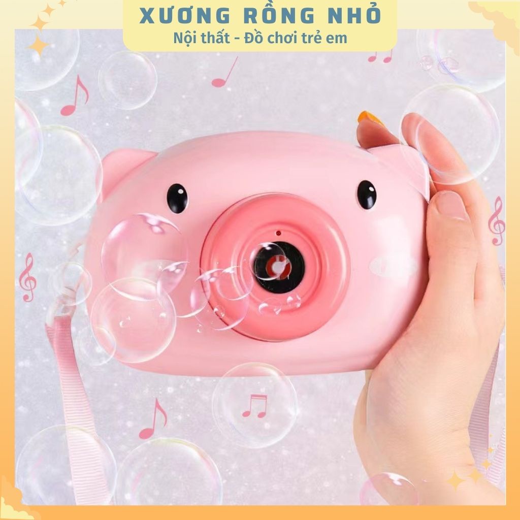 Máy chụp ảnh bắn bong bóng - Máy chụp hình chú heo dễ thương bắng bong bóng xà phòng cho bé - Xương Rồng Nhỏ