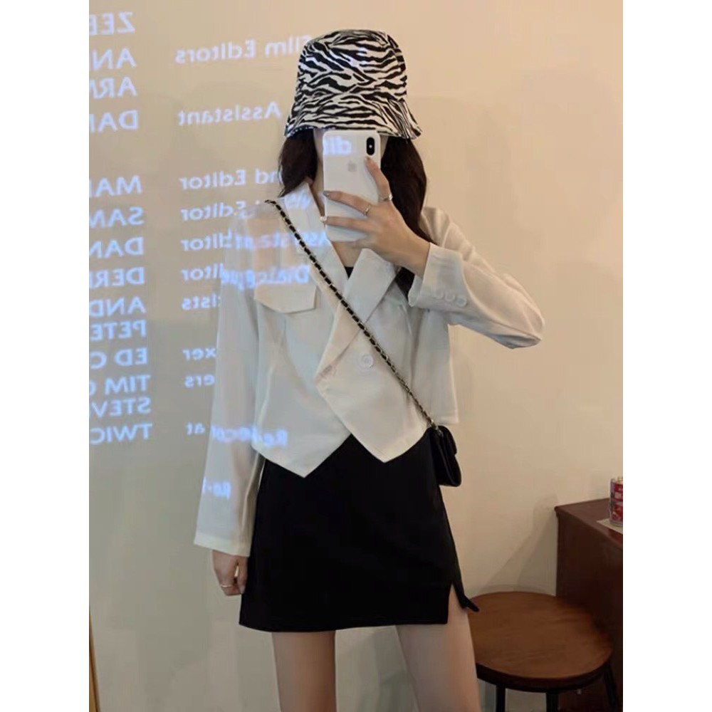 Áo vest nữ blazer croptop mỏng khoác ngoài | BigBuy360 - bigbuy360.vn