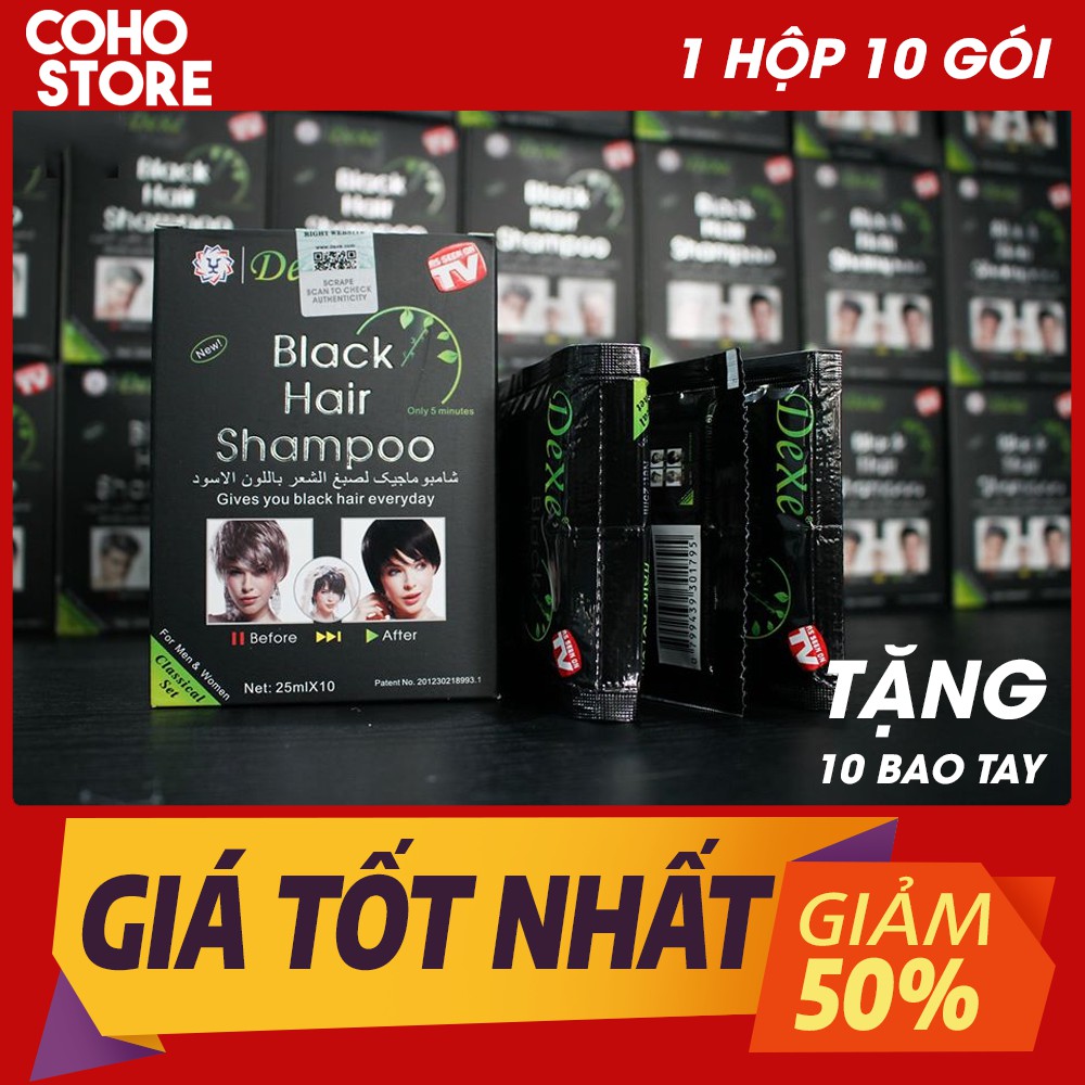 [HÀNG ANH QUỐC] Dầu gội nhuộm tóc đen thảo dược DEXE GIÁ 1 HỘP 10 GÓI | BigBuy360 - bigbuy360.vn