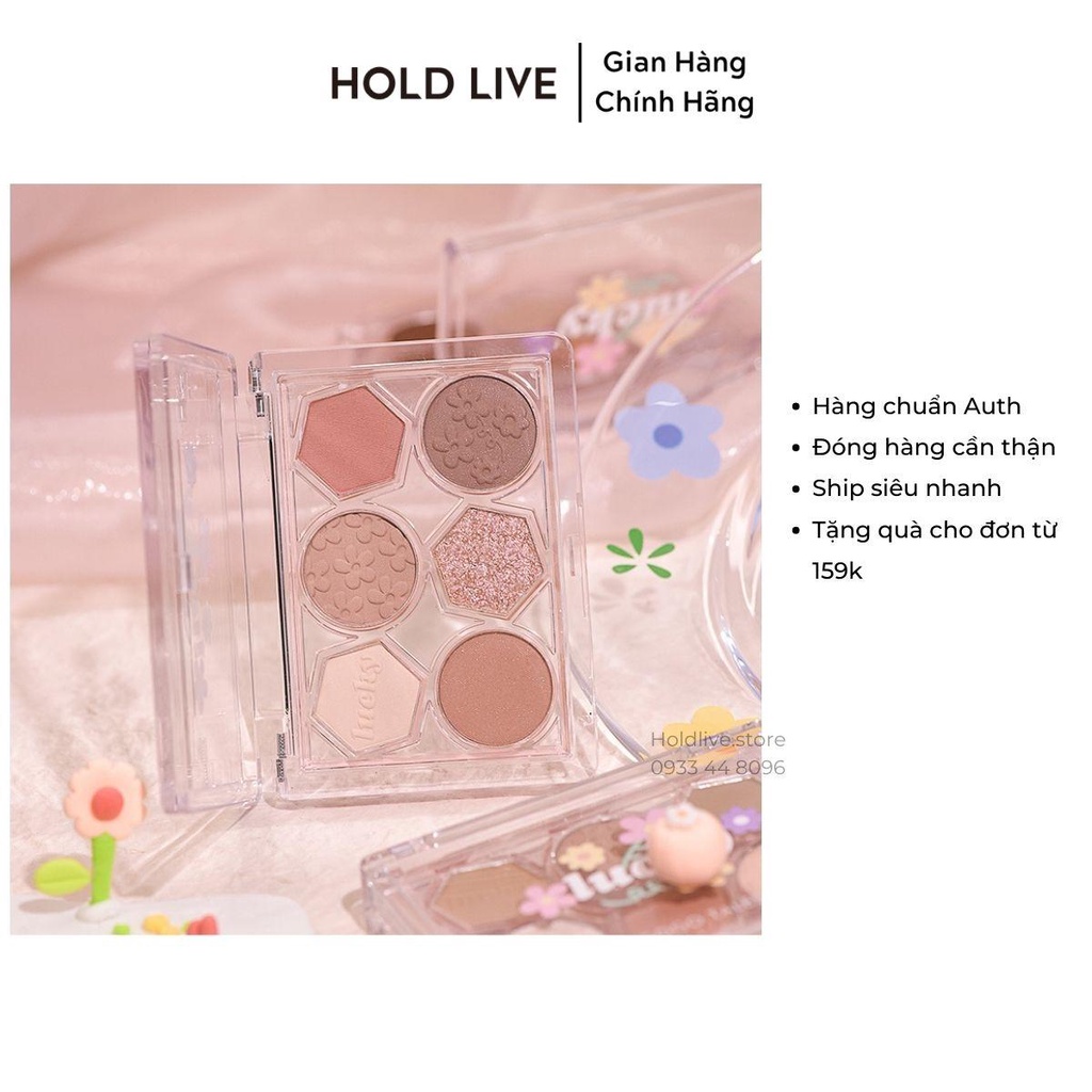 Bảng phấn mắt 6 ô Gogo Tales Lucky GT382 Nhỏ gọn phù hợp với học sinh sinh viên