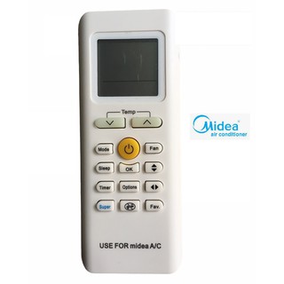 Điều khiển điều hòa Midea RG70A/BGEF loại có 1 nút vàng  ,Remote điều hòa Midea RG70A/BGEF
