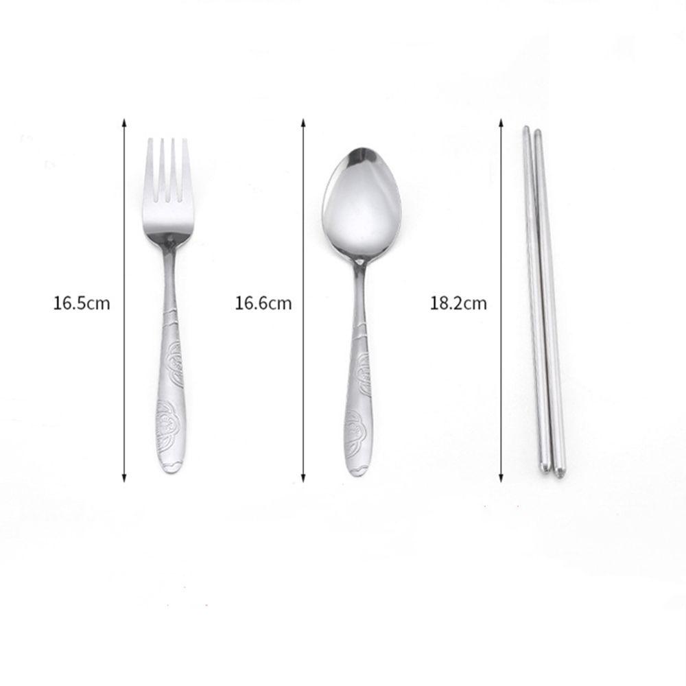Bộ 3 Món Muỗng Đũa Nĩa Chất Liệu Inox Có Thể Tái Sử Dụng