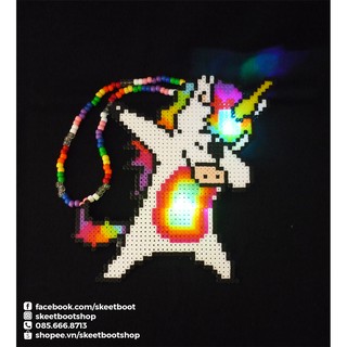Vòng kandi Dab Unicorn có đèn LED - vòng perler kì lân Dab - phụ kiện rave edm festival raver kandi perler DJ