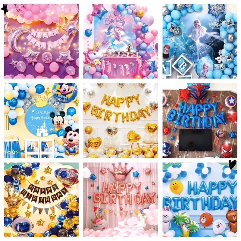 Tặng Bơm + Keo Dán Bóng SET BÓNG TRANG TRÍ “HAPPY BIRTHDAY”