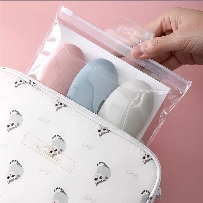 Set 3 Lọ Chiết Mỹ Phẩm Du Lịch Kèm Túi Zip