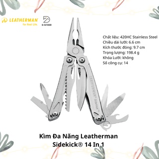 Kìm Đa Năng Leatherman Sidekick® 14 In 1- Đi kèm móc khóa đa năng chính hãng