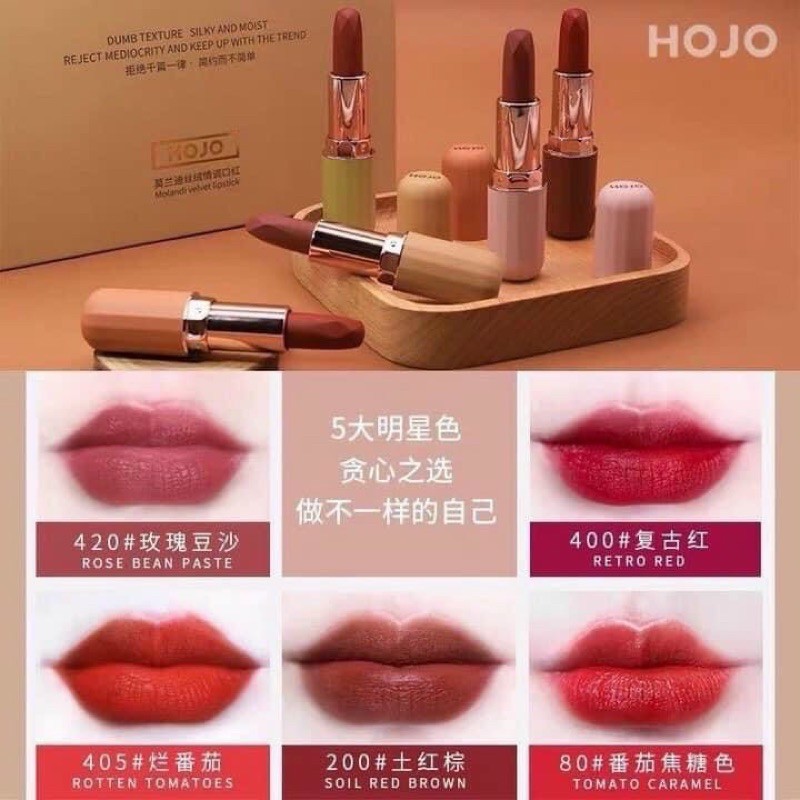 Set 5 Son Hojo Molandi Velvet Lipstick