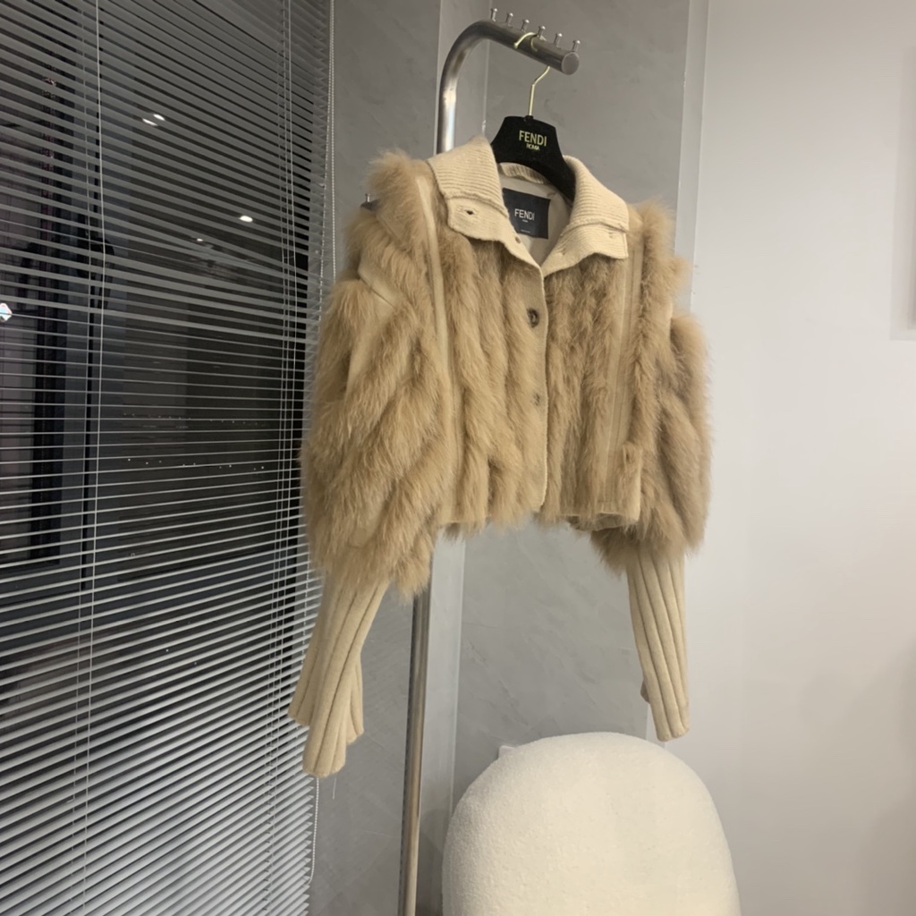 Áo khoác lông nữ thời trang cao cấp Fendi FD phong cách sang trọng