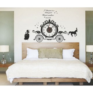 Tranh dán tường kèm đồng hồ trang trí