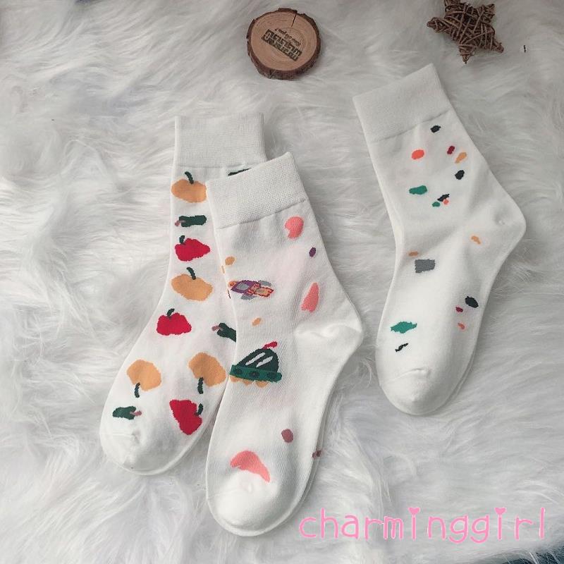 Tất Cotton Cổ Cao Ấm Áp Thời Trang Dành Cho Nữ