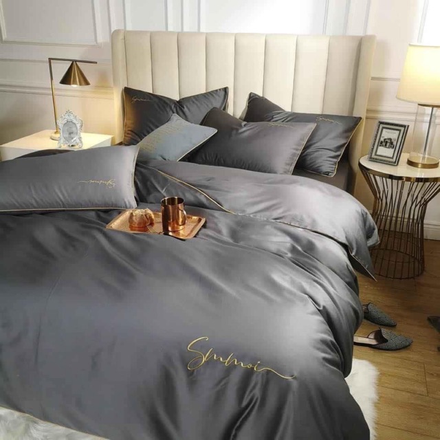 Bộ Chăn Ga Gối Sumoi tencel đơn sắc hàng nhập khẩu