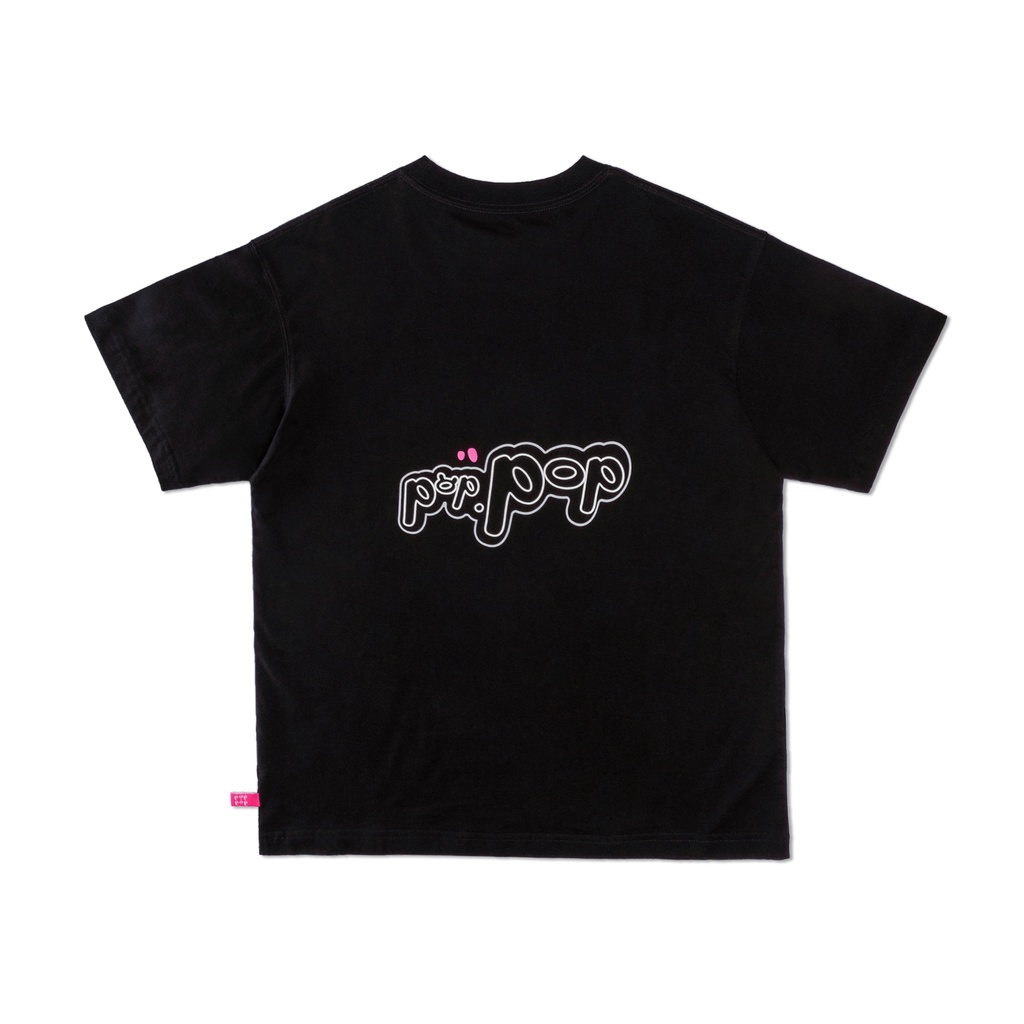 Áo Thun POPPOP RAINBOW ALPHABET TEE BLACK
