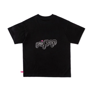 Áo Thun POPPOP RAINBOW ALPHABET TEE BLACK