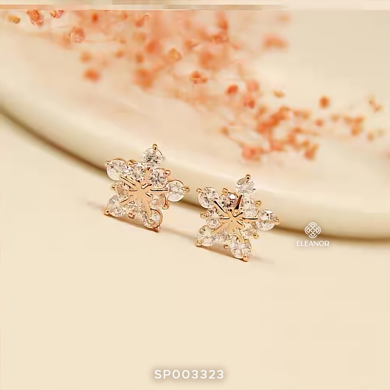 Bông tai nữ chuôi bạc 925 Eleanor Accessories hình hoa tuyết phong cách Hàn Quốc phụ kiện trang sức dễ thương