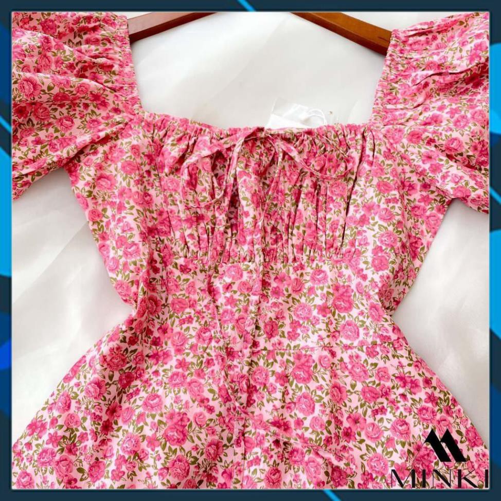 [ HOT DEAL ]  Váy Hoa Nhí Cổ Vuông - Chất liệu Thô Pha Tơ Nhập Khẩu - Phiên Bản Hoa Hồng Vintage [][] | BigBuy360 - bigbuy360.vn