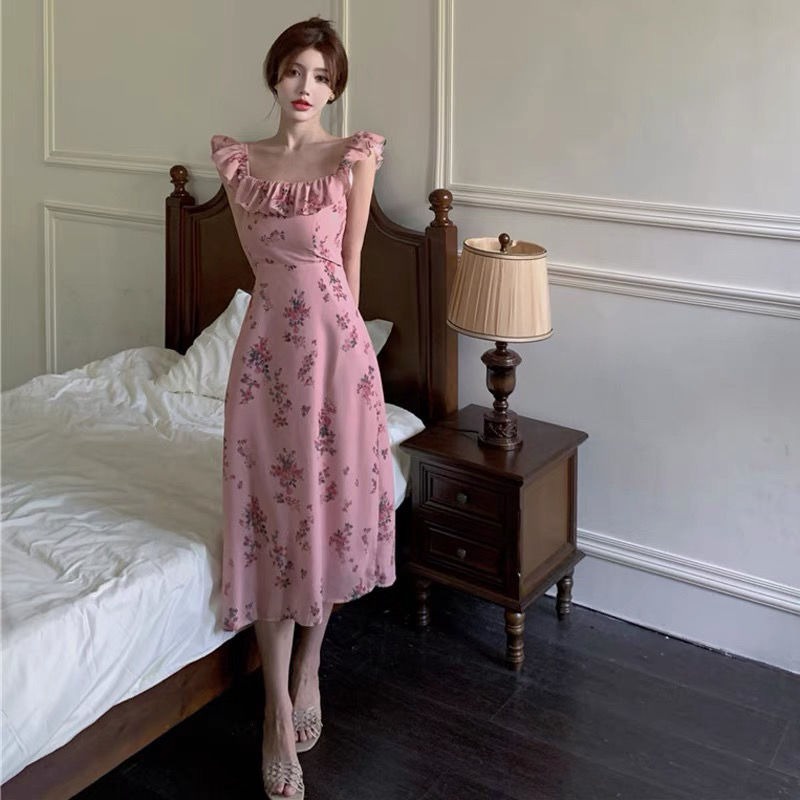 Đầm Hoa Thời Trang Pháp Thanh Lịch Quyến Rũ Cho Nữ