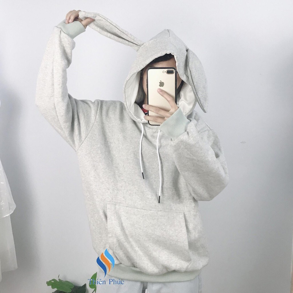 &lt; FREESHIP &gt; ÁO HOODIE TAI THỎ NAM NỮ CHẤT NỈ NGOẠI HÌNH THẬT