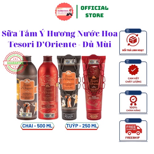 Sữa Tắm Ý Hương Nước Hoa Tesori D’Oriente, Sữa Tắm Cao Cấp Italia Đủ Mùi / Chai 250ml