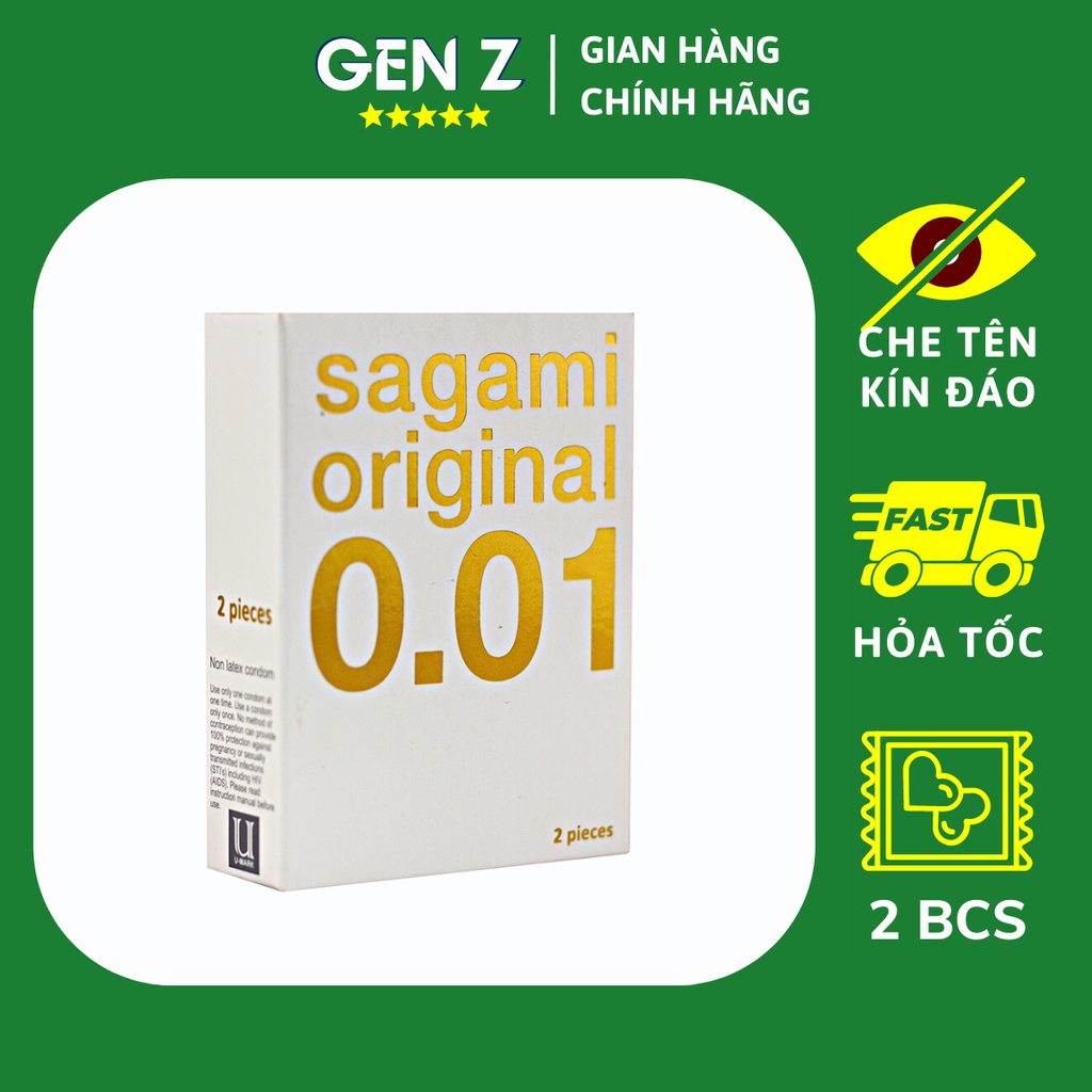 Bao Cao Su Sagami 001 Siêu Mỏng – BCS Mỏng Nhất Thế Giới, Siêu Dai, Độ Bền Cao – Hộp 2 Chiếc