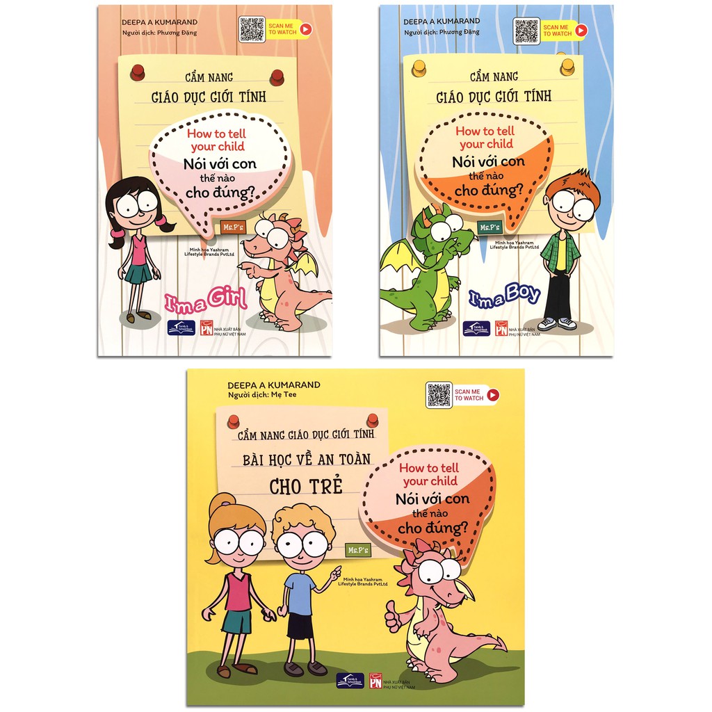 Sách - Cẩm Nang Giáo Dục Giới Tính - Nói Với Con Thế Nào Cho Đúng (Bộ 3 quyển, lẻ tùy chọn)