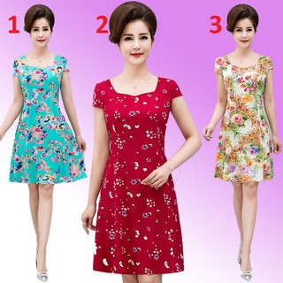 Đầm trung niên hoa cho mẹ