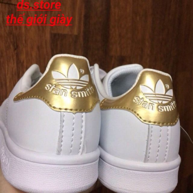 Giày adidas stan smith gót vàng