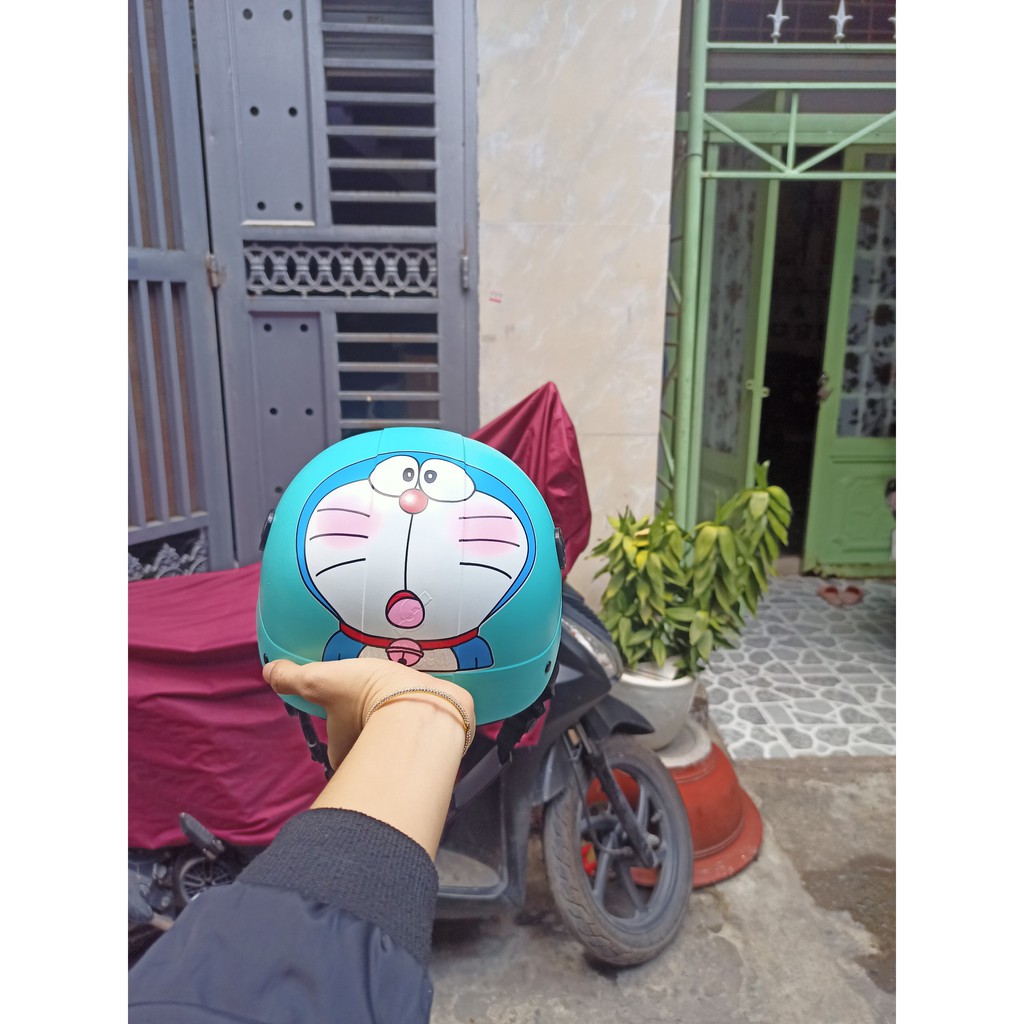 [Mã LIFEAUMAY giảm 10% tối đa 30k đơn 150k] nón bảo hiểm hình doremon má hồng