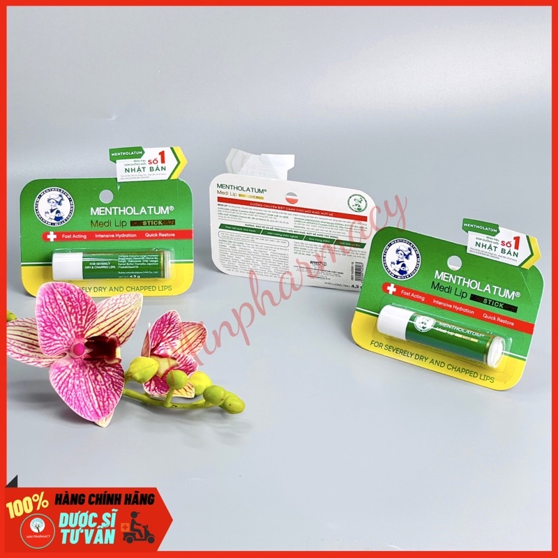 Son Dưỡng Môi ROHTO Chuyên Biệt Cho Môi Khô, Nứt Nẻ 4.3g Mentholatum Medi Lip Stick - Minpharmacy